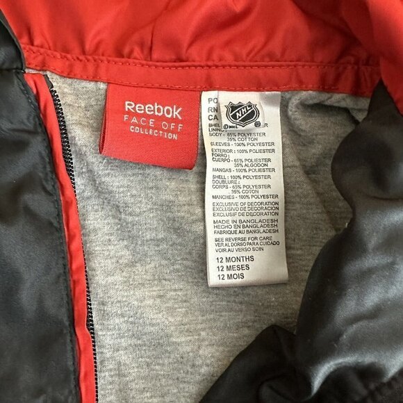 CHICAGO Blackhawks Jacket Toddler 12M Reebok Face Off Collection Windbreaker - Picture 4 of 5